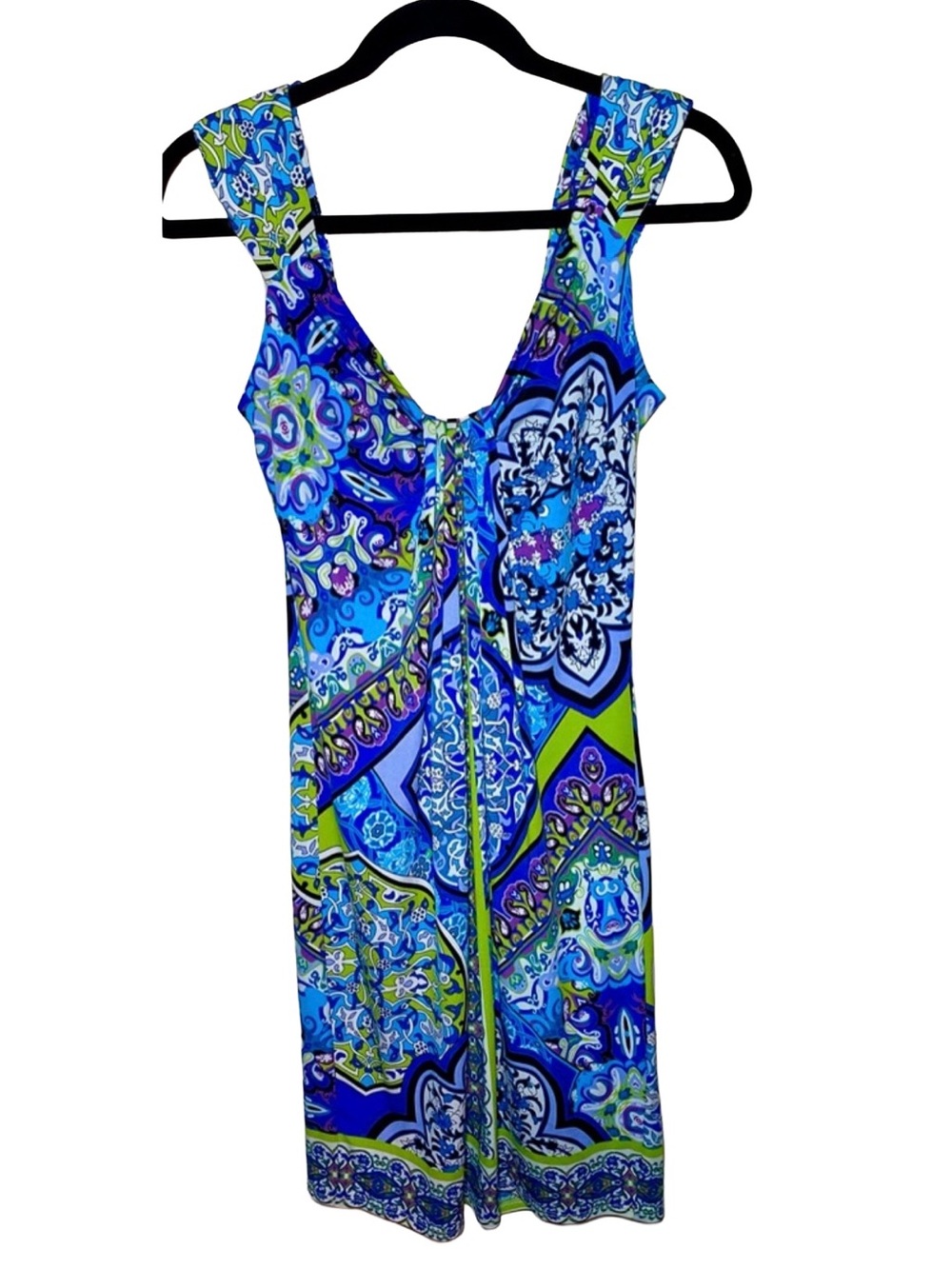 Y2K London Times Women's Colorful Geometric Sleeveless A Line Dress Size 10‎